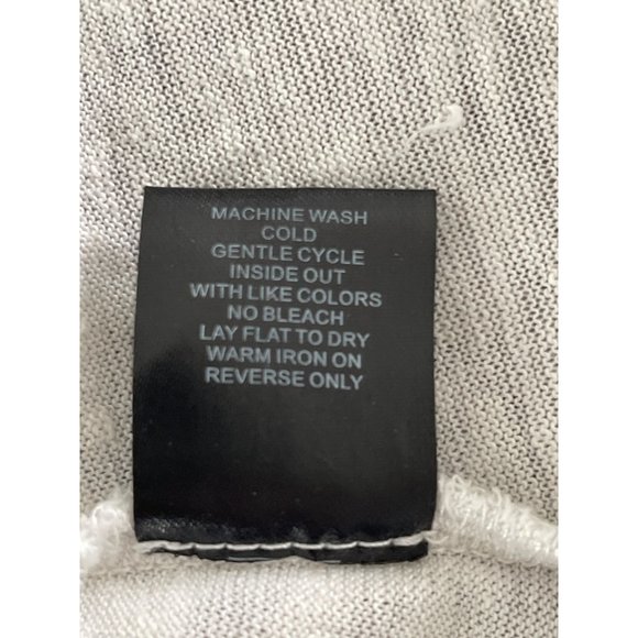 Stella Carakasi Asymmetric Hemp Tee White Silver Sparkle Metallic Scoop Size XS - Picture 7 of 8